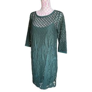 LOFT Lace Hunter Green Dress